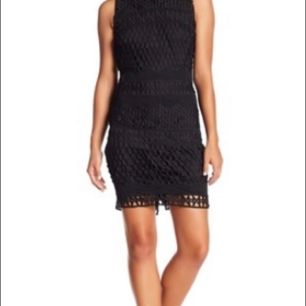 Carmen Marc Valvo Black Sleeveless‎ Knit Dress Sz 6